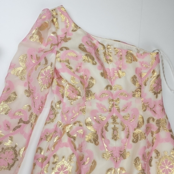 Lilly Pulitzer Naomi Dress in White Diva Print One Shoulder  Size 2 - Picture 16 of 16